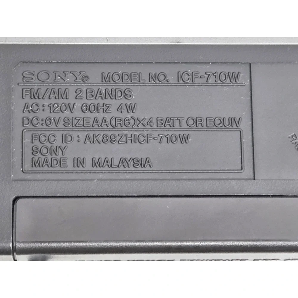 Sony ICF-710W FM/AM 2 Band Receiver Radio Portable Tested Working Vinatge